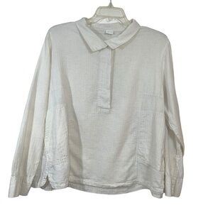 Poetry hemp / cotton blend off white long sleeve blouse. Size 18 GUC